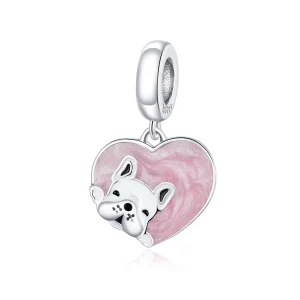 (image pour) Charm Pendant Style PANDORA Chiot avec amour - BSC360