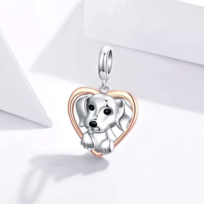 (image pour) Charm Pendant Style PANDORA Chiot labrador Bicolore - SCC1611 - Afficher 2