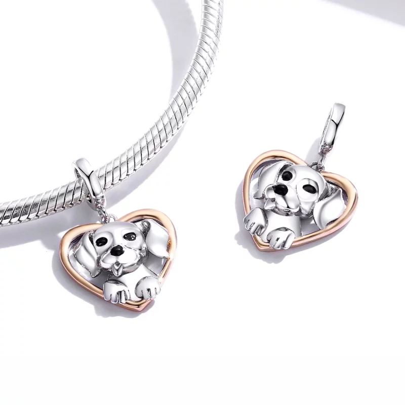 (image pour) Charm Pendant Style PANDORA Chiot labrador Bicolore - SCC1611 - Afficher 4