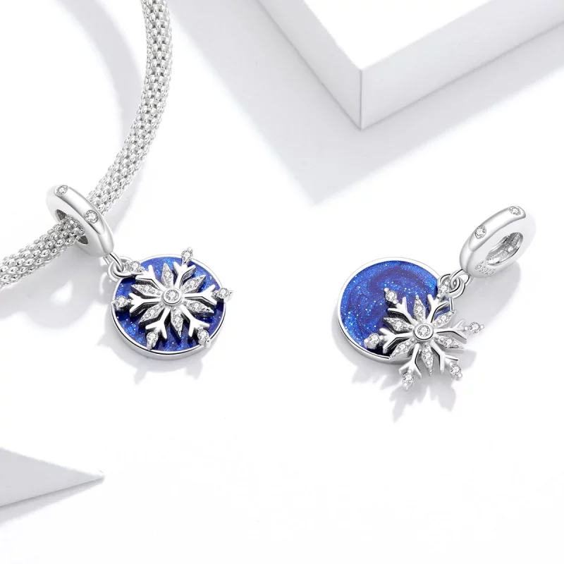 (image pour) Charm Pendant Style PANDORA Ciel nocturne enneigé - BSC367 - Afficher 4