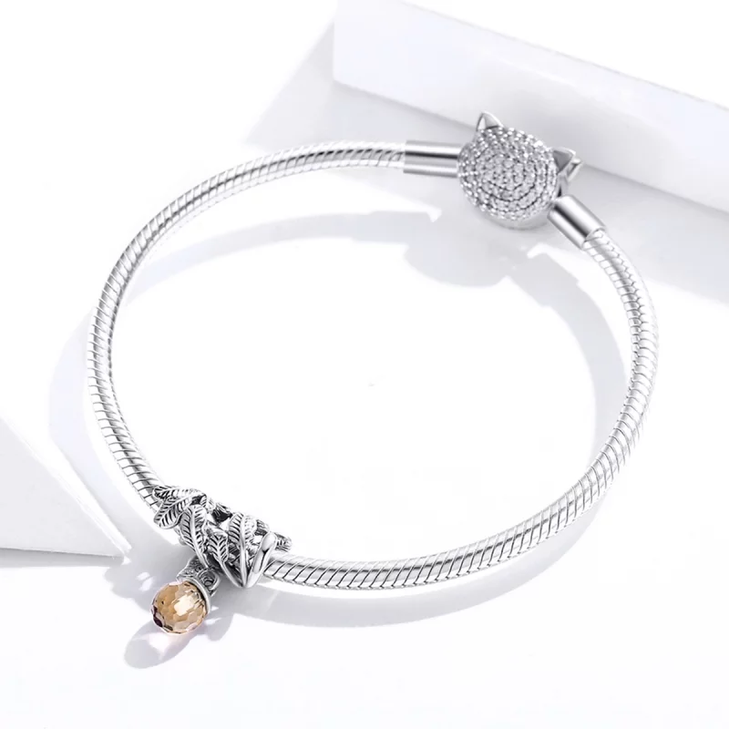 (image pour) Charm Pendant Style PANDORA Cône de pin porte-bonheur - BSC336 - Afficher 3