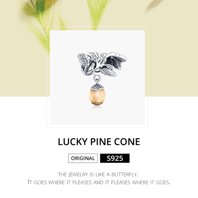 (image pour) Charm Pendant Style PANDORA Cône de pin porte-bonheur - BSC336 - Afficher 6