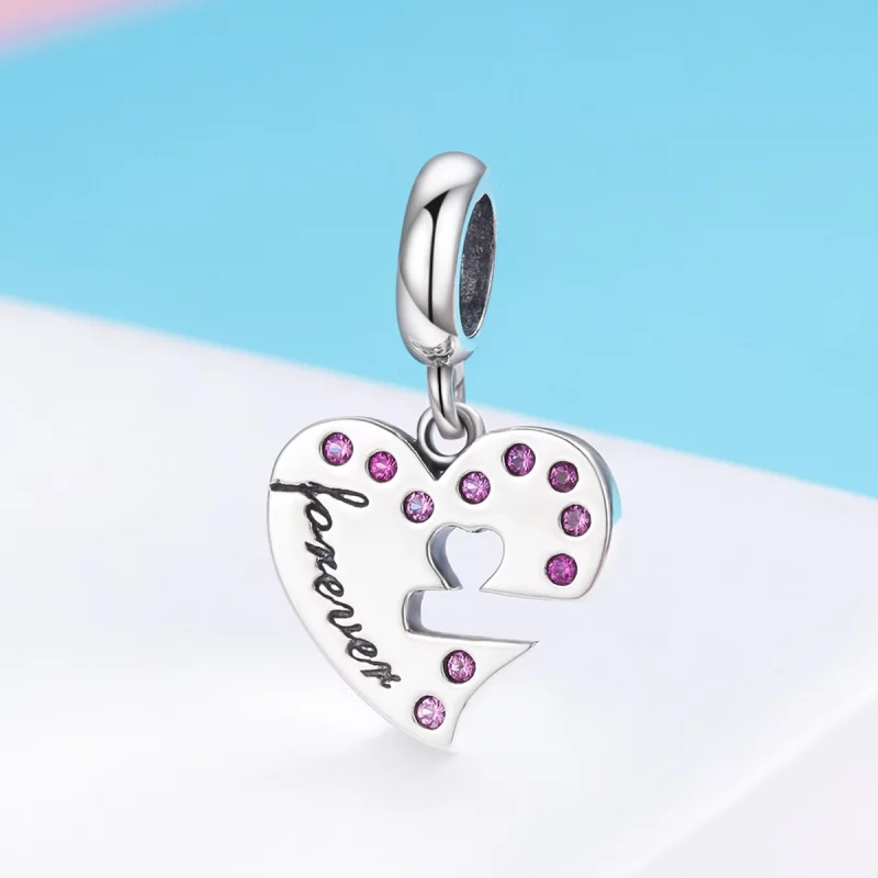 (image pour) Charm Pendant Style PANDORA Coeur & Clé - SCC638 - Afficher 4