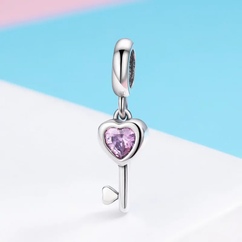 (image pour) Charm Pendant Style PANDORA Coeur & Clé - SCC638 - Afficher 5