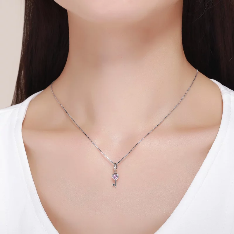 (image pour) Charm Pendant Style PANDORA Coeur & Clé - SCC638 - Afficher 9