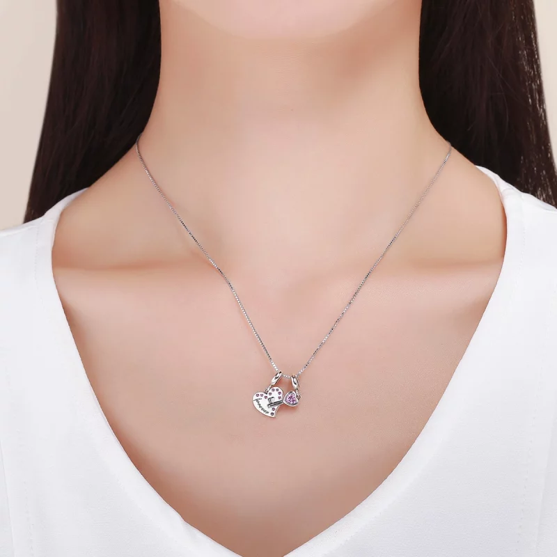 (image pour) Charm Pendant Style PANDORA Coeur & Clé - SCC638 - Afficher 10