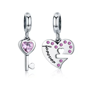 (image pour) Charm Pendant Style PANDORA Coeur & Clé - SCC638
