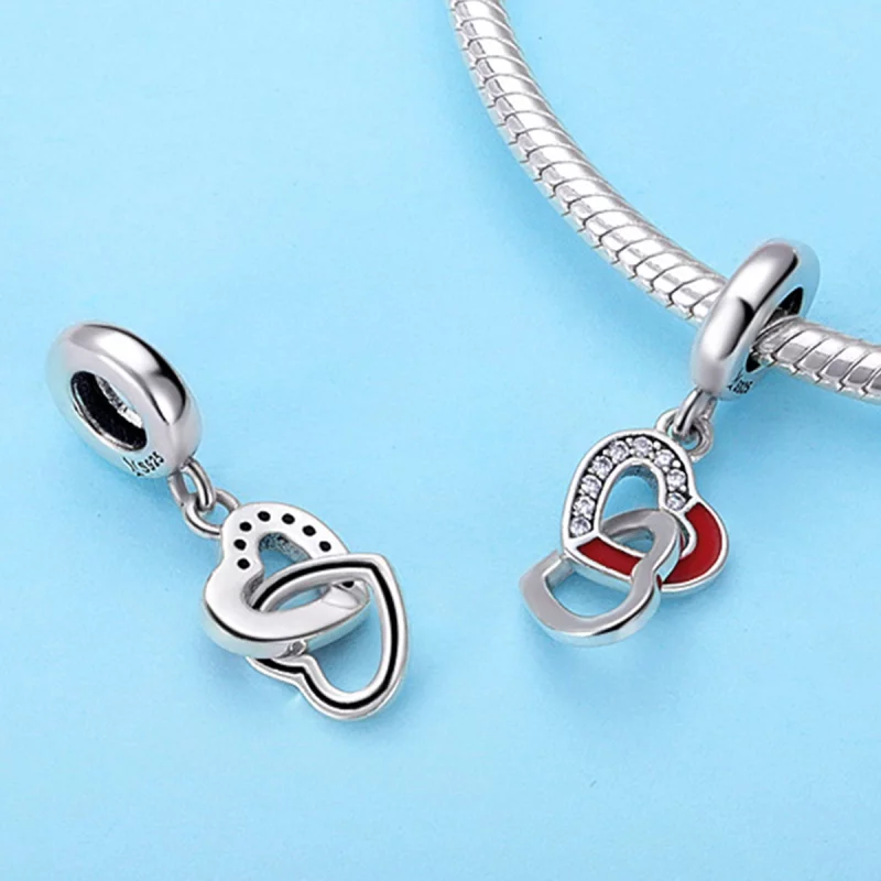 (image pour) Charm Pendant Style PANDORA Coeur à coeur - SCC735 - Afficher 2