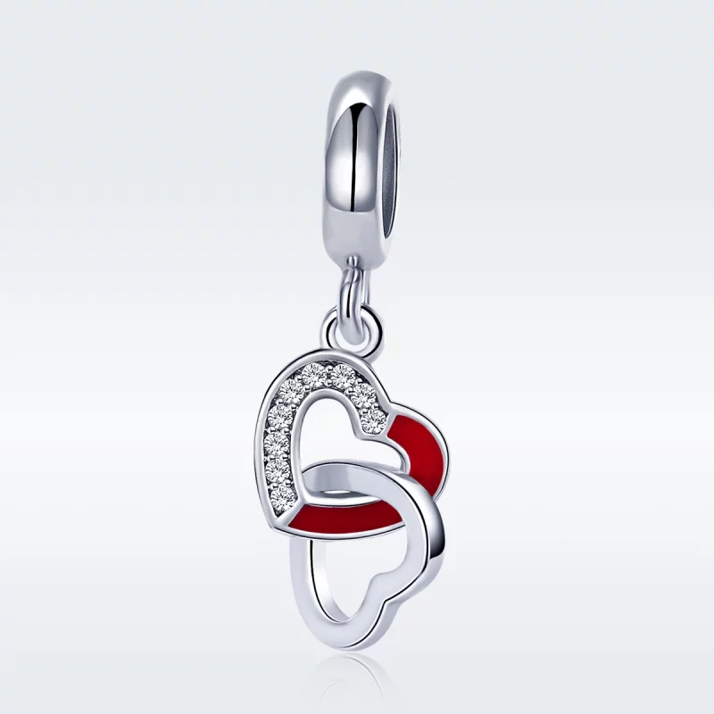 (image pour) Charm Pendant Style PANDORA Coeur à coeur - SCC735 - Afficher 3