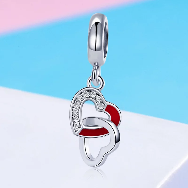 (image pour) Charm Pendant Style PANDORA Coeur à coeur - SCC735 - Afficher 4