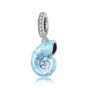 Charm Pendant Style PANDORA Conque bleu - SCC1560 (image pour) Charm Pendant Style PANDORA Conque bleu - SCC1560