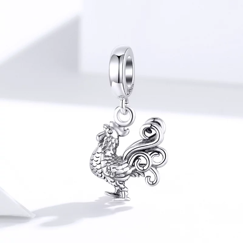(image pour) Charm Pendant Style PANDORA Coq courageux - SCC1337 - Afficher 2