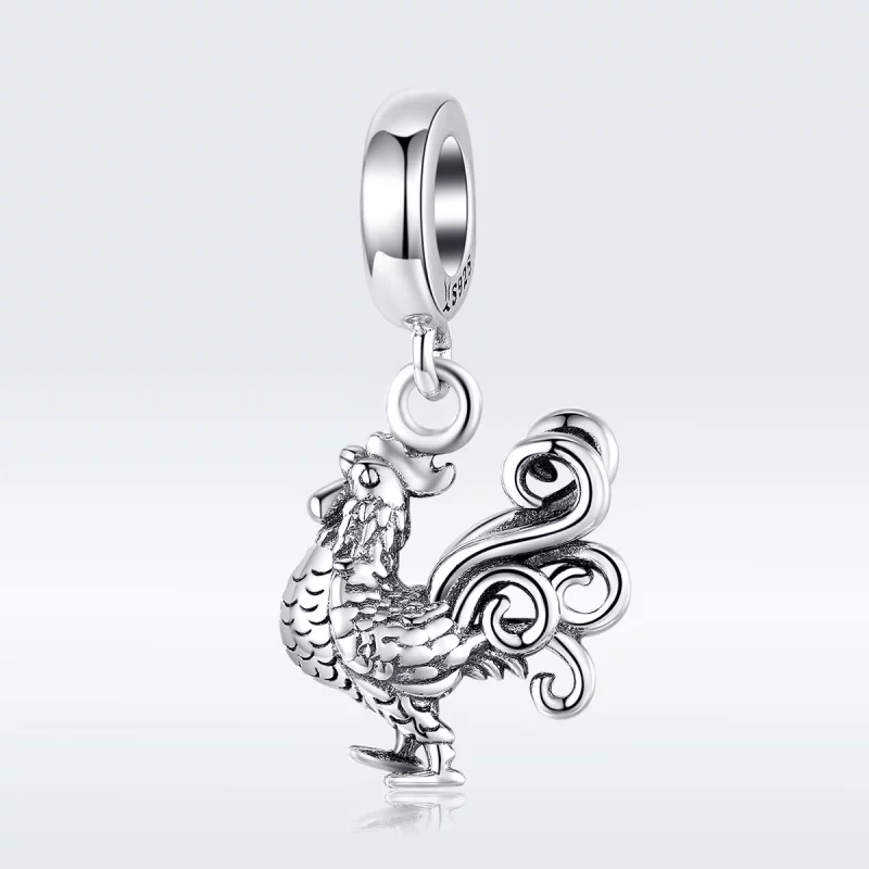 (image pour) Charm Pendant Style PANDORA Coq courageux - SCC1337 - Afficher 5