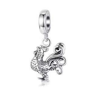 Charm Pendant Style PANDORA Coq courageux - SCC1337 (image pour) Charm Pendant Style PANDORA Coq courageux - SCC1337