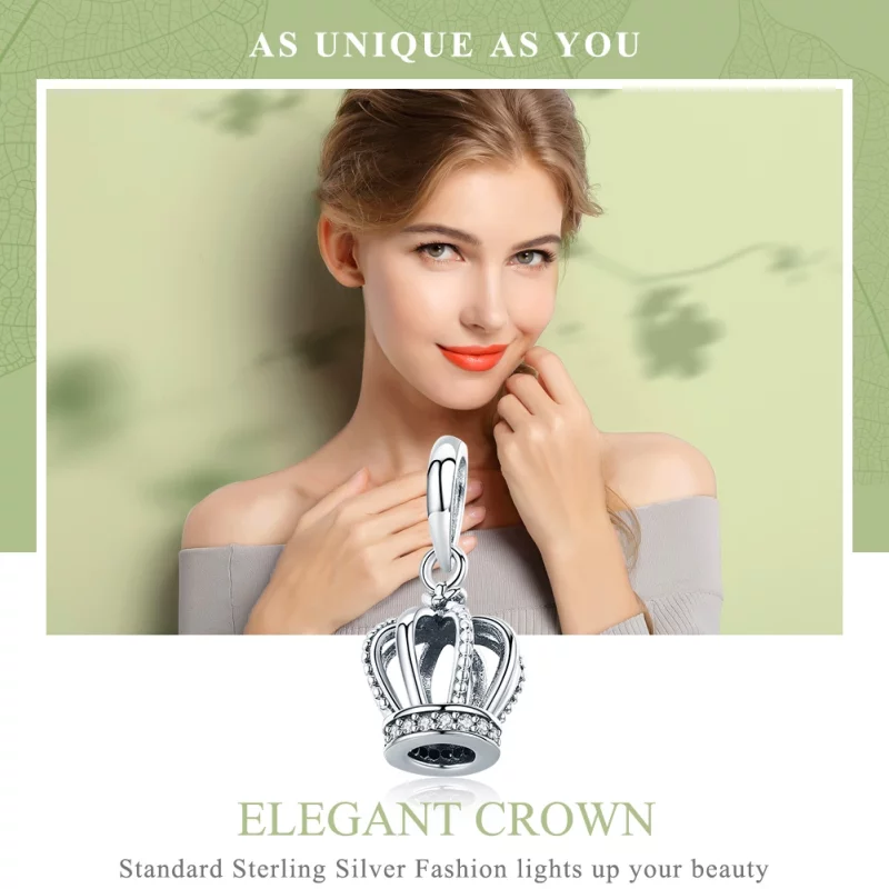 (image pour) Charm Pendant Style PANDORA Couronne élégante - SCC781 - Afficher 6