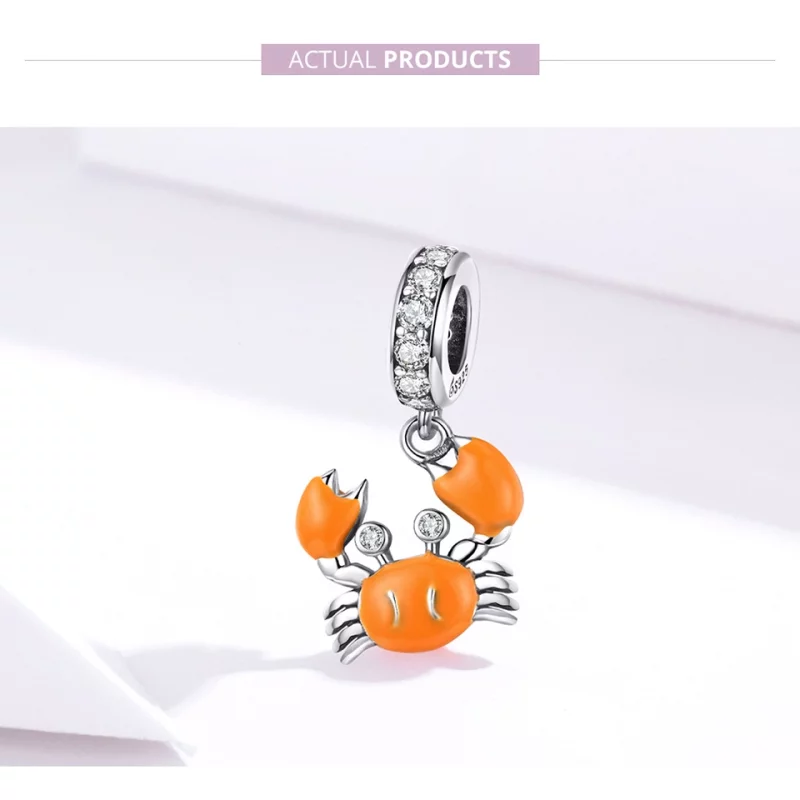 (image pour) Charm Pendant Style PANDORA Crabe d'été - BSC076 - Afficher 7