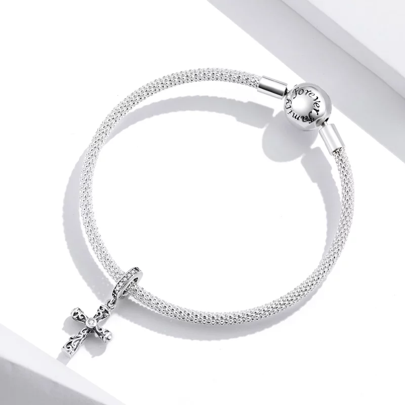 (image pour) Charm Pendant Style PANDORA Croix ancienne - BSC313 - Afficher 3