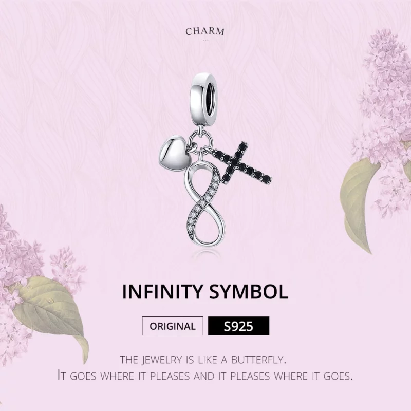 (image pour) Charm Pendant Style PANDORA Croix et coeur de l'infini - SCC1713 - Afficher 6