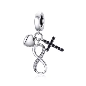 (image pour) Charm Pendant Style PANDORA Croix et coeur de l'infini - SCC1713