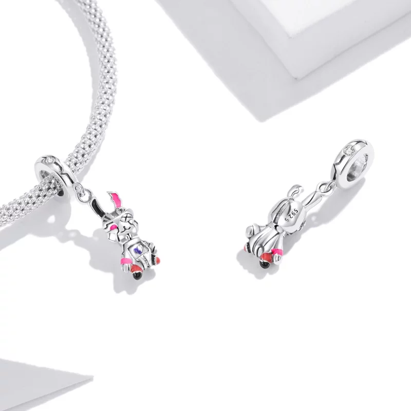 (image pour) Charm Pendant Style PANDORA Cyberpunk - Lapin mécanique - SCC1841 - Afficher 4