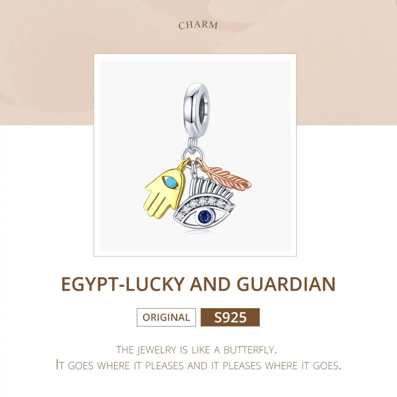 (image pour) Charm Pendant Style PANDORA Egypte - chanceux ange gardien - SCC1860 - Afficher 5