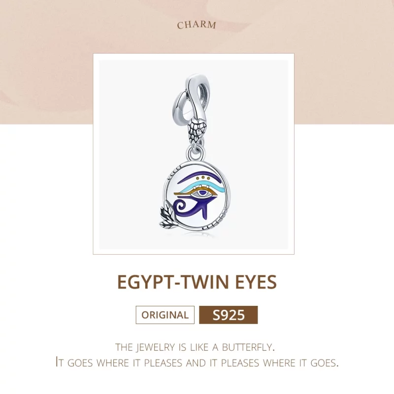 (image pour) Charm Pendant Style PANDORA Egypte - Yeux Jumeaux - SCC1857 - Afficher 6