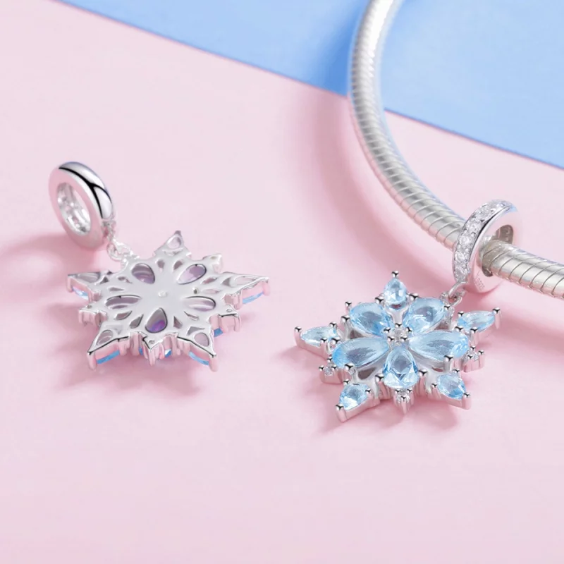 (image pour) Charm Pendant Style PANDORA Flocons de neige - SCC940 - Afficher 4