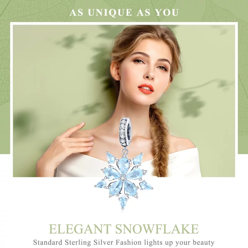 (image pour) Charm Pendant Style PANDORA Flocons de neige - SCC940 - Afficher 6