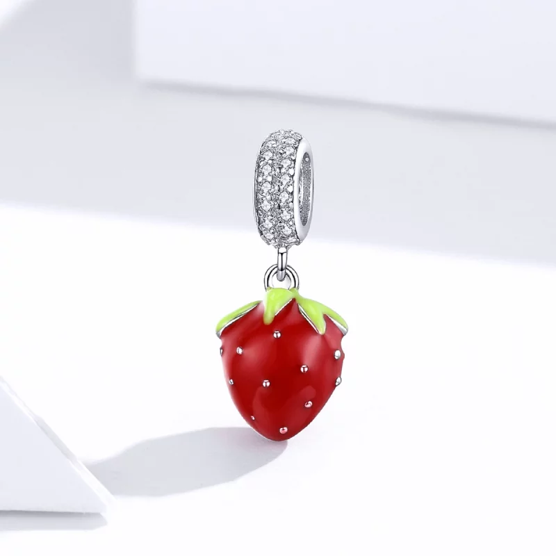 (image pour) Charm Pendant Style PANDORA Fraise mignonne - SCC1537 - Afficher 3