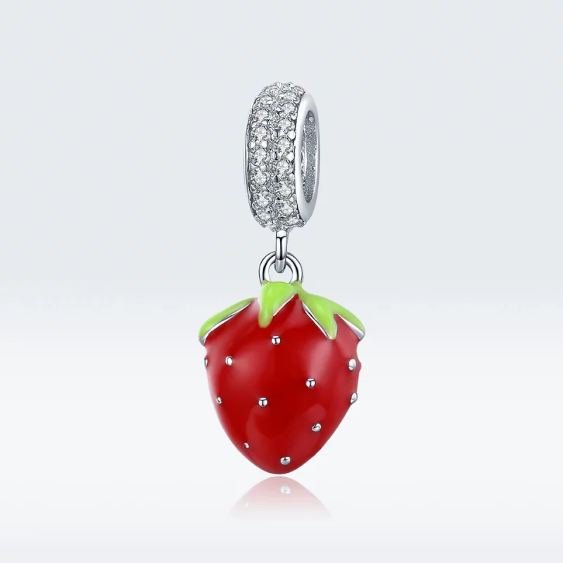 (image pour) Charm Pendant Style PANDORA Fraise mignonne - SCC1537 - Afficher 5