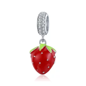 (image pour) Charm Pendant Style PANDORA Fraise mignonne - SCC1537