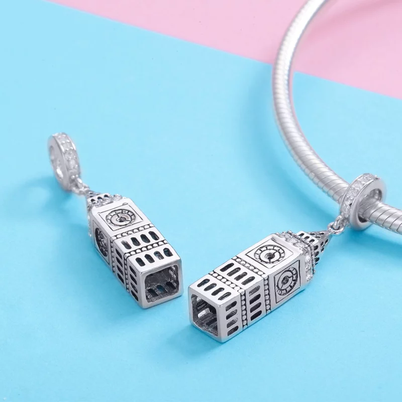 (image pour) Charm Pendant Style PANDORA Grande-Bretagne Big Ben - SCC868 - Afficher 3