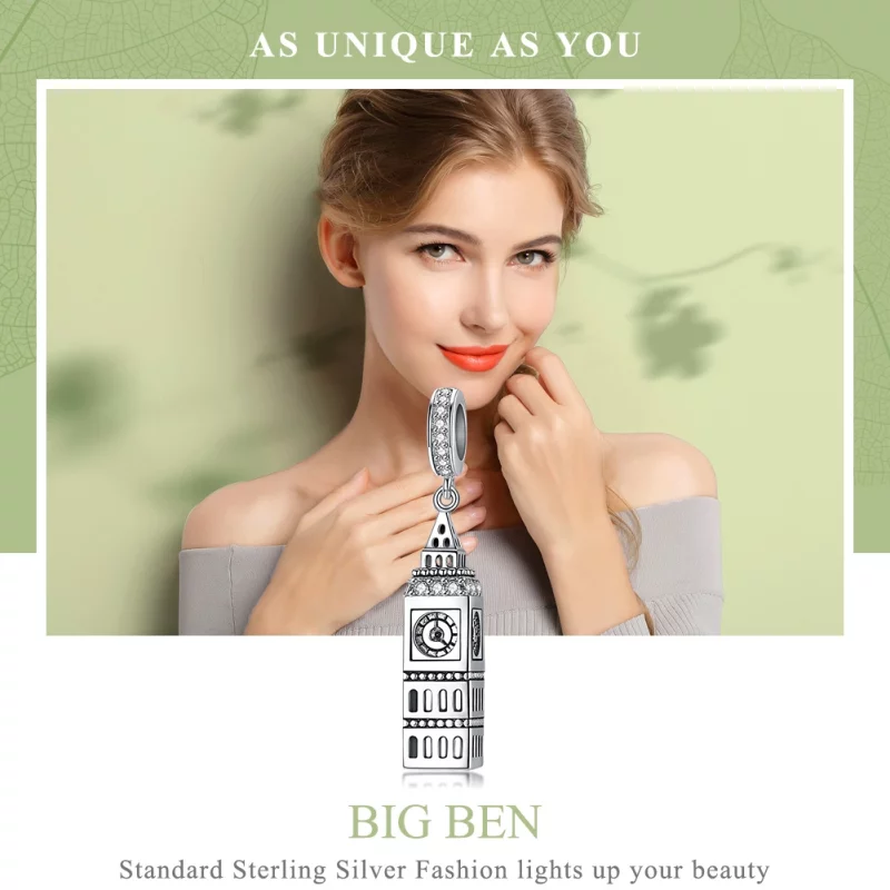 (image pour) Charm Pendant Style PANDORA Grande-Bretagne Big Ben - SCC868 - Afficher 6