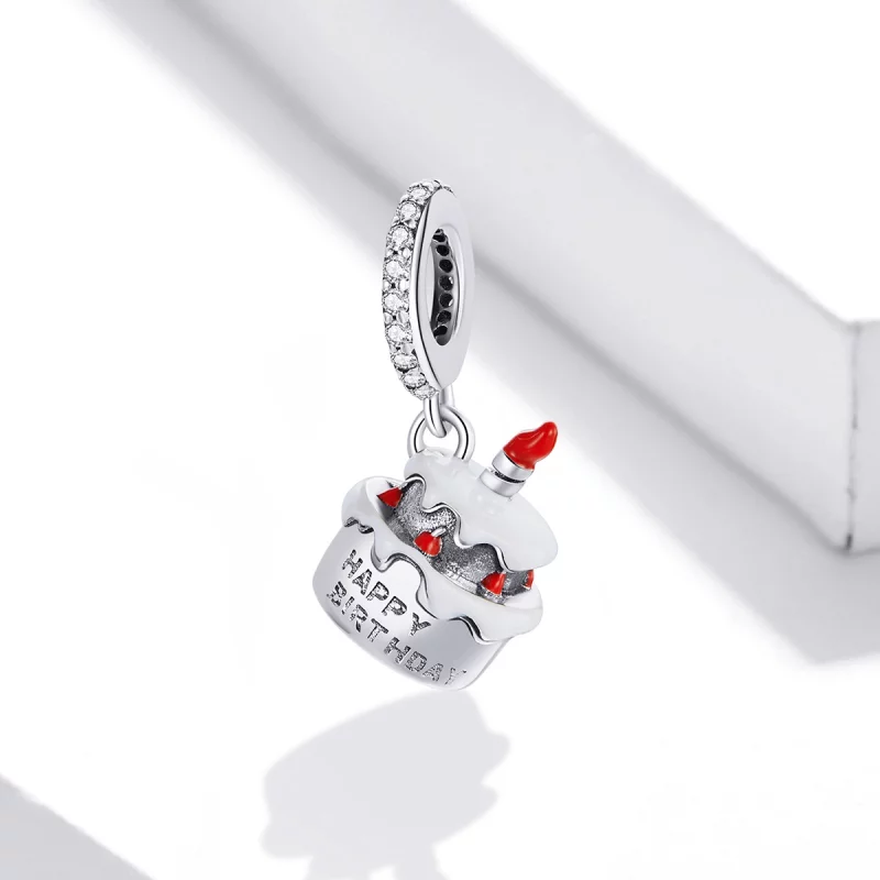 (image pour) Charm Pendant Style PANDORA Gâteau d'anniversaire - SCC1848 - Afficher 2