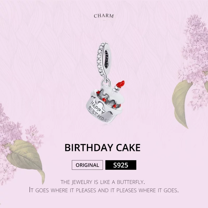 (image pour) Charm Pendant Style PANDORA Gâteau d'anniversaire - SCC1848 - Afficher 7
