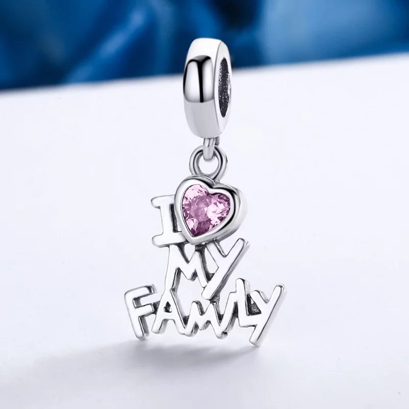 (image pour) Charm Pendant Style PANDORA J'adore ma famille - SCC251 - Afficher 4