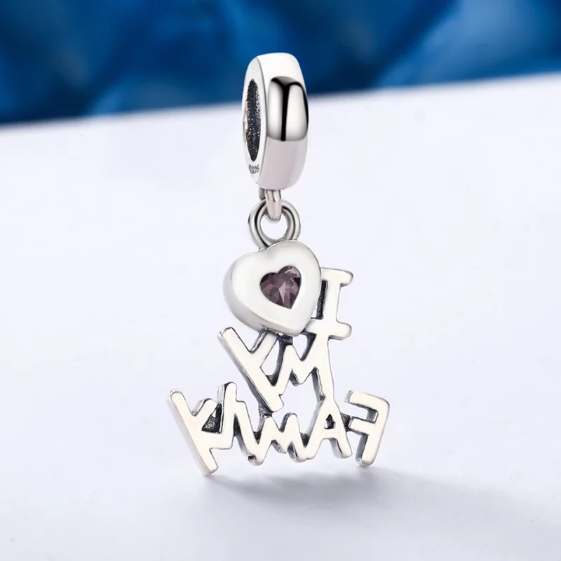 (image pour) Charm Pendant Style PANDORA J'adore ma famille - SCC251 - Afficher 5