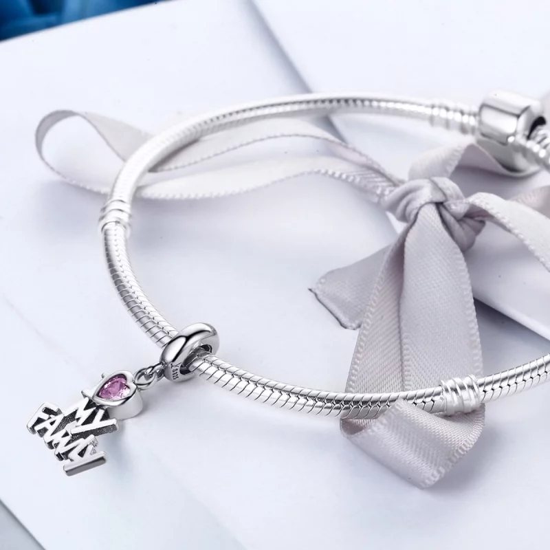 (image pour) Charm Pendant Style PANDORA J'adore ma famille - SCC251 - Afficher 6