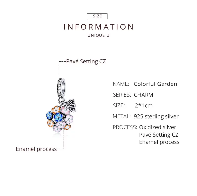 (image pour) Charm Pendant Style PANDORA Jardin coloré - SCC1702 - Afficher 8