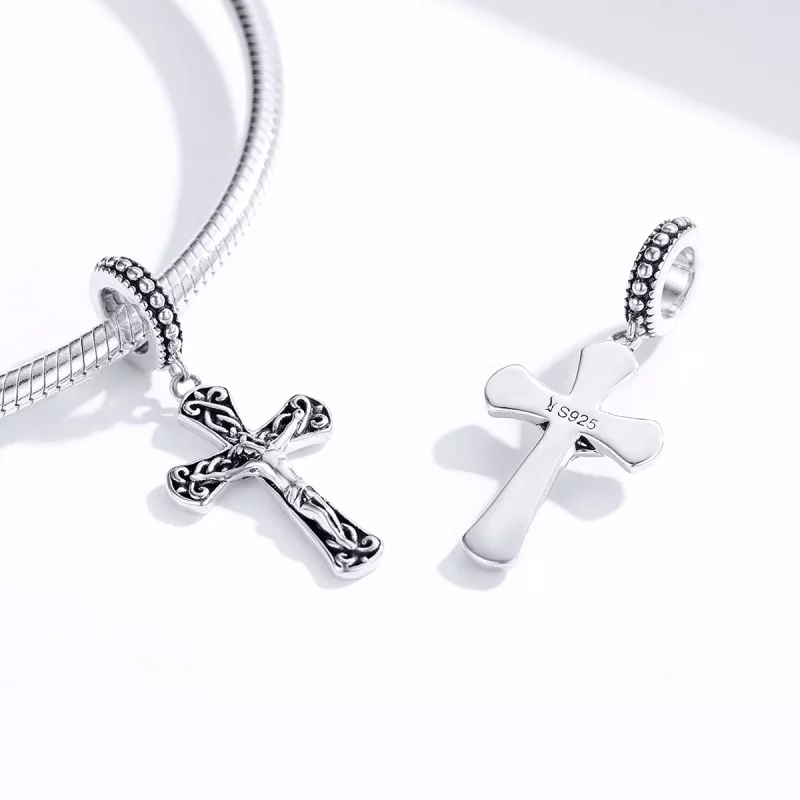 (image pour) Charm Pendant Style PANDORA La croix de Jésus - SCC1407 - Afficher 4