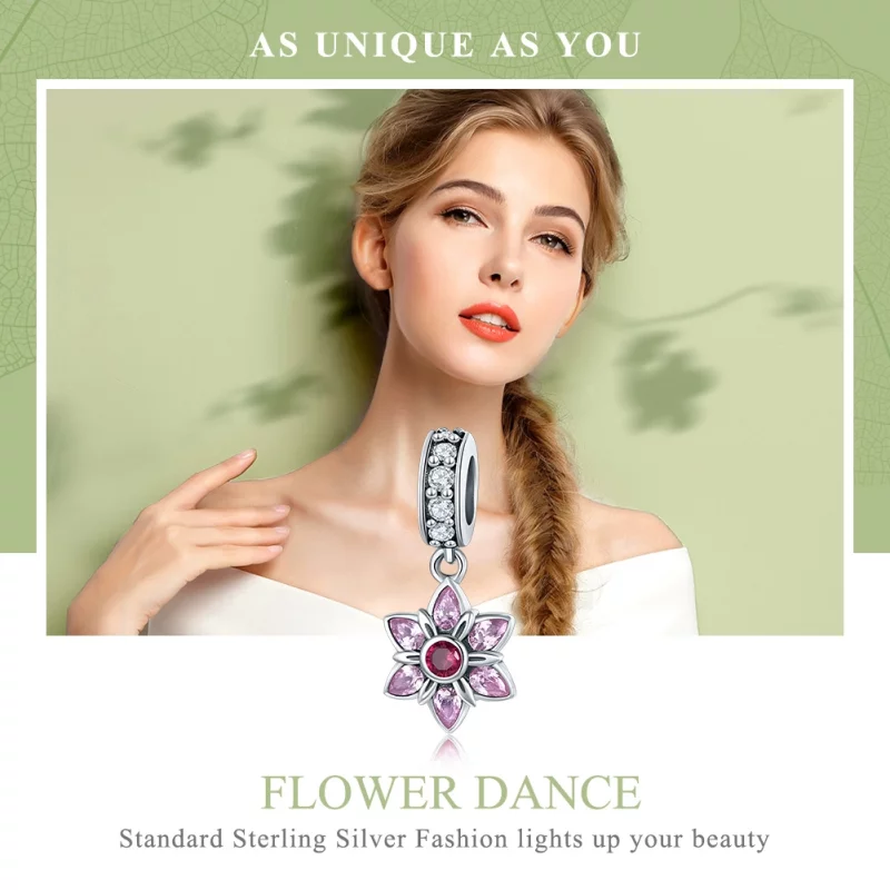 (image pour) Charm Pendant Style PANDORA La danse des fleurs - SCC840 - Afficher 6