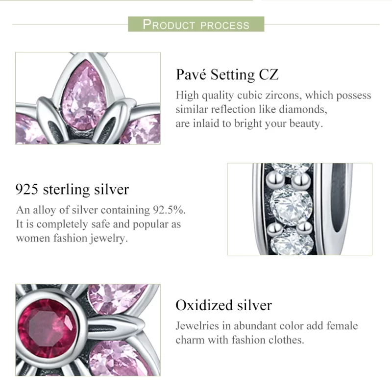 (image pour) Charm Pendant Style PANDORA La danse des fleurs - SCC840 - Afficher 7