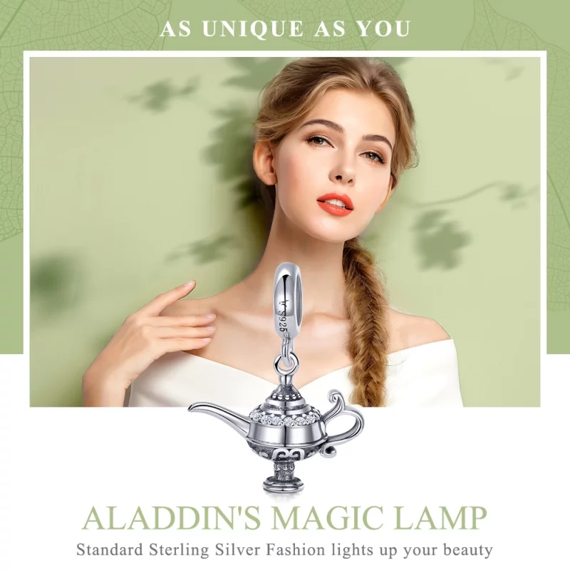 (image pour) Charm Pendant Style PANDORA La lampe d'Aladin - SCC703 - Afficher 6
