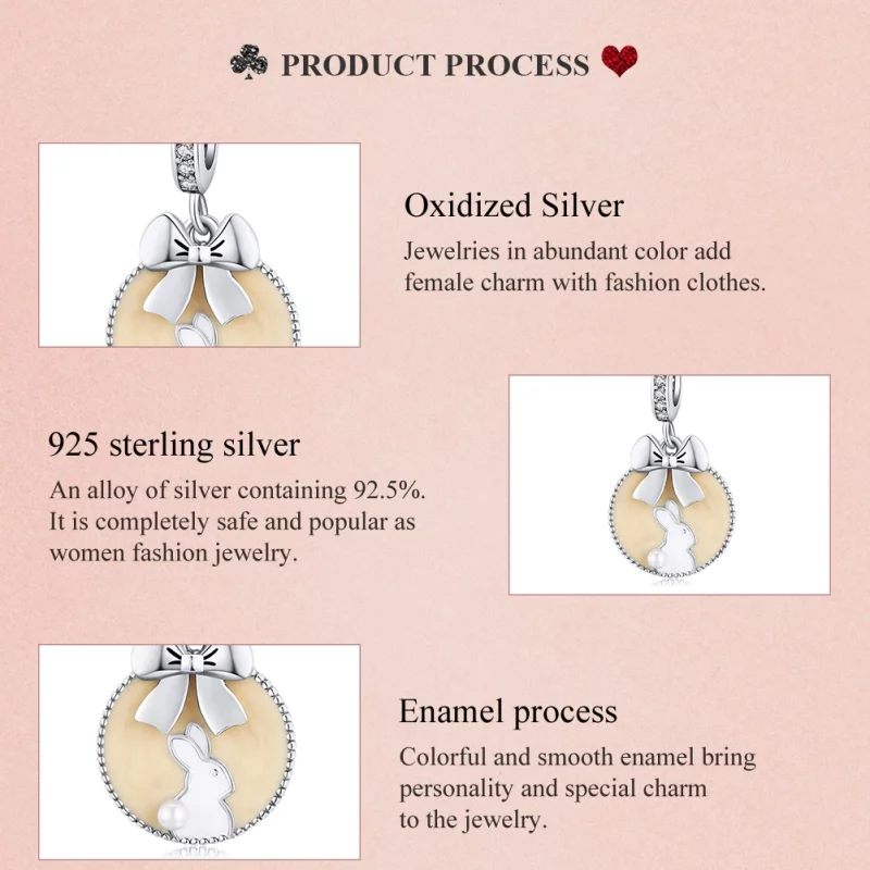 (image pour) Charm Pendant Style PANDORA Lapin - SCC1439 - Afficher 8