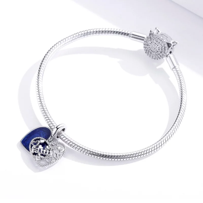 (image pour) Charm Pendant Style PANDORA Lettres de famille - BSC293 - Afficher 4