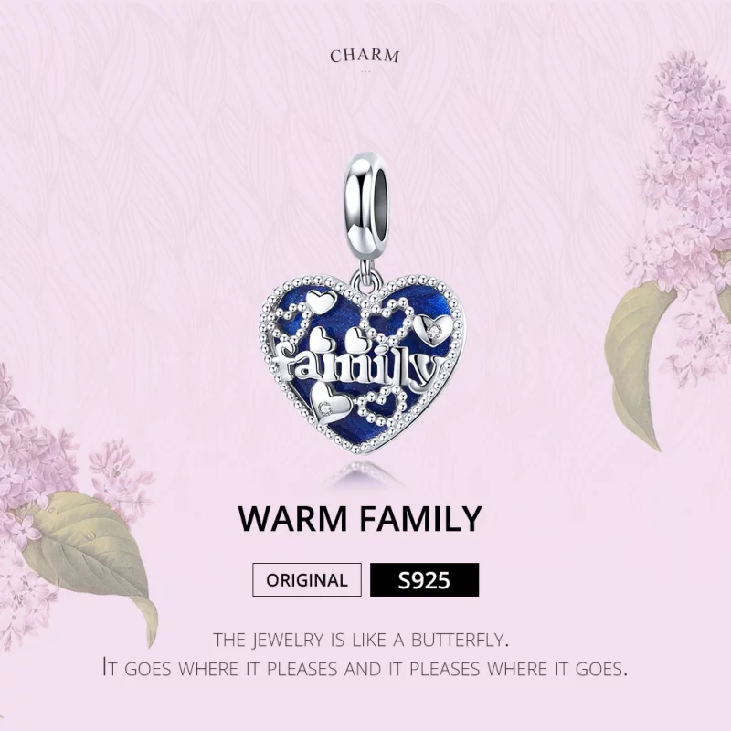 (image pour) Charm Pendant Style PANDORA Lettres de famille - BSC293 - Afficher 6