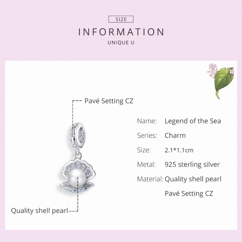 (image pour) Charm Pendant Style PANDORA Légende de la mer - BSC242 - Afficher 7