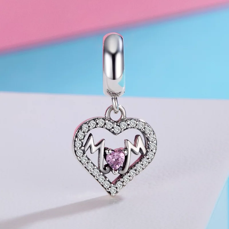 (image pour) Charm Pendant Style PANDORA Maman Coeur - SCC392 - Afficher 3