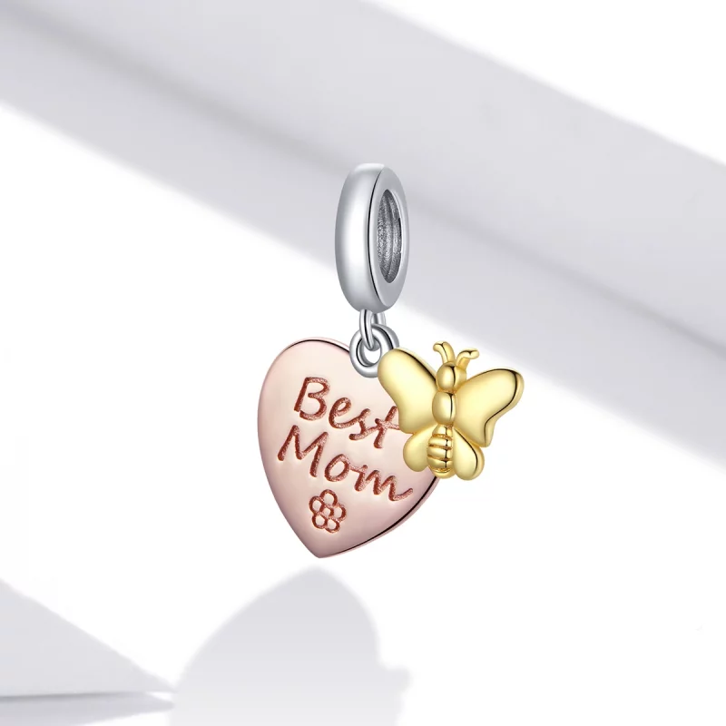 (image pour) Charm Pendant Style PANDORA Meilleure maman Bicolore - SCC1792 - Afficher 2