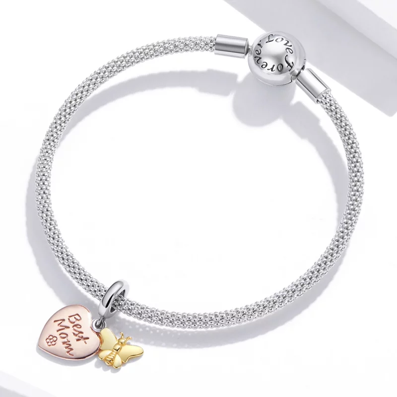 (image pour) Charm Pendant Style PANDORA Meilleure maman Bicolore - SCC1792 - Afficher 3
